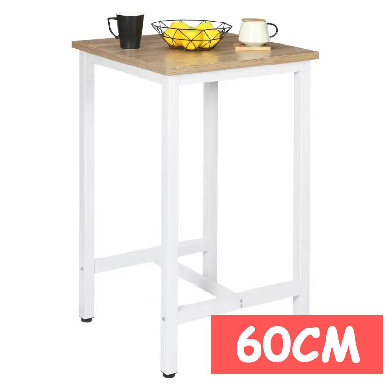 BukkitBow - Table de bar de luxe - Table de bar pour intérieur et extérieur - Table de bar en métal - Barre carrée - 60x60x100 cm