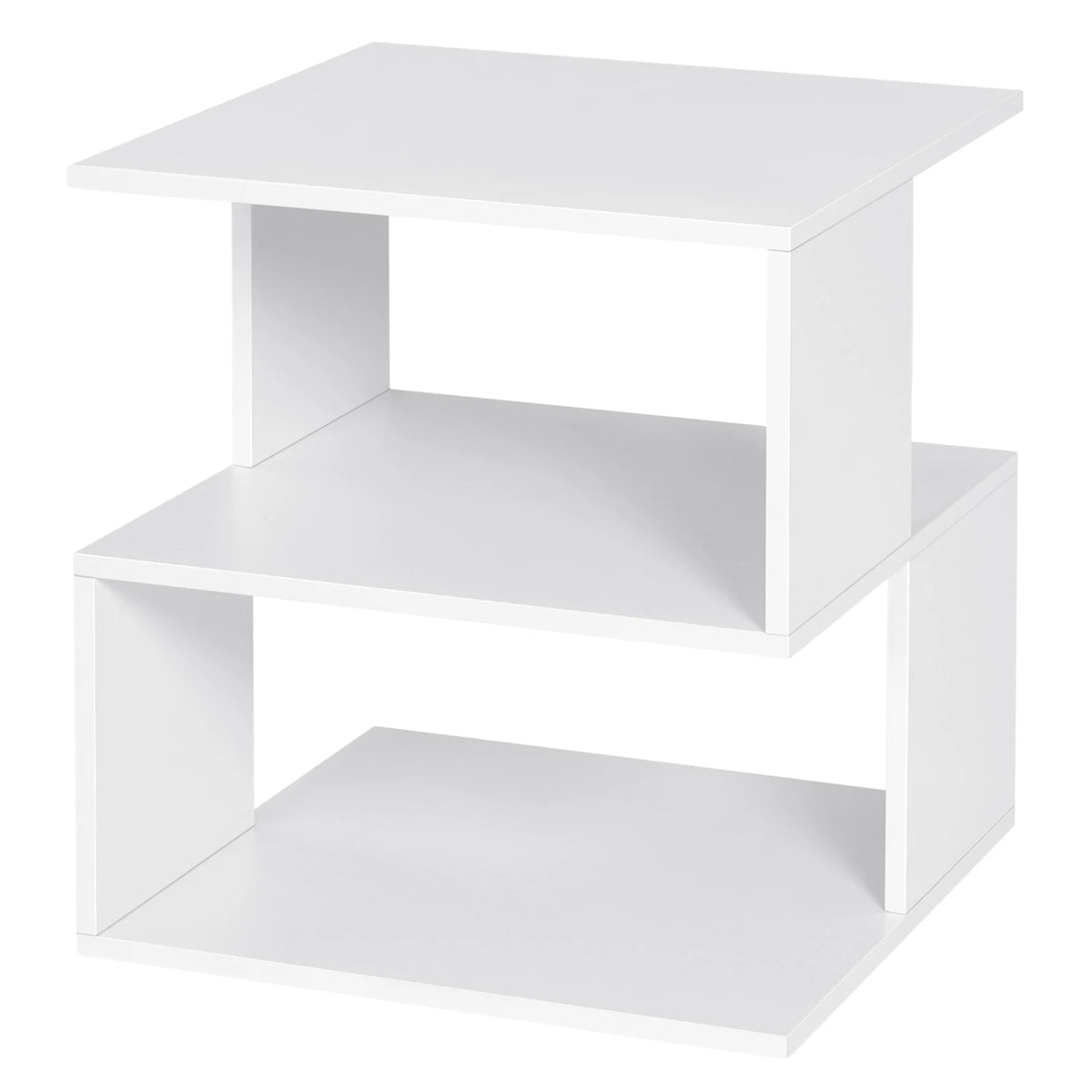 Wit nachtkastje – 2 open vakken – 40 x 43,5 x 40 cm