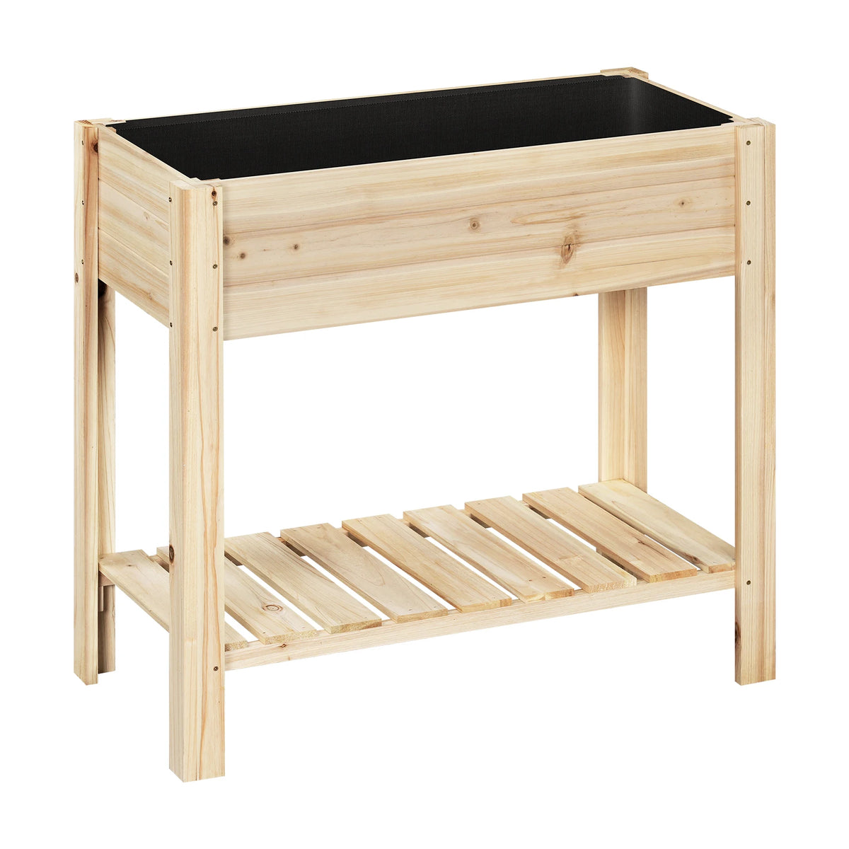 Moestuinbak op poten – Vurenhout – Met onderplank – 80 × 75 × 40 cm