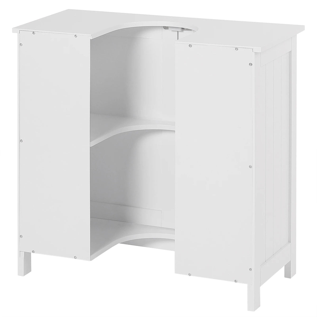 WOLTU 1PC Under Sink Cabinet Unit 60x60x30cm Bathroom Storage Wooden Washbasin Floor Cupboard with 2 Doors MDF Shelves