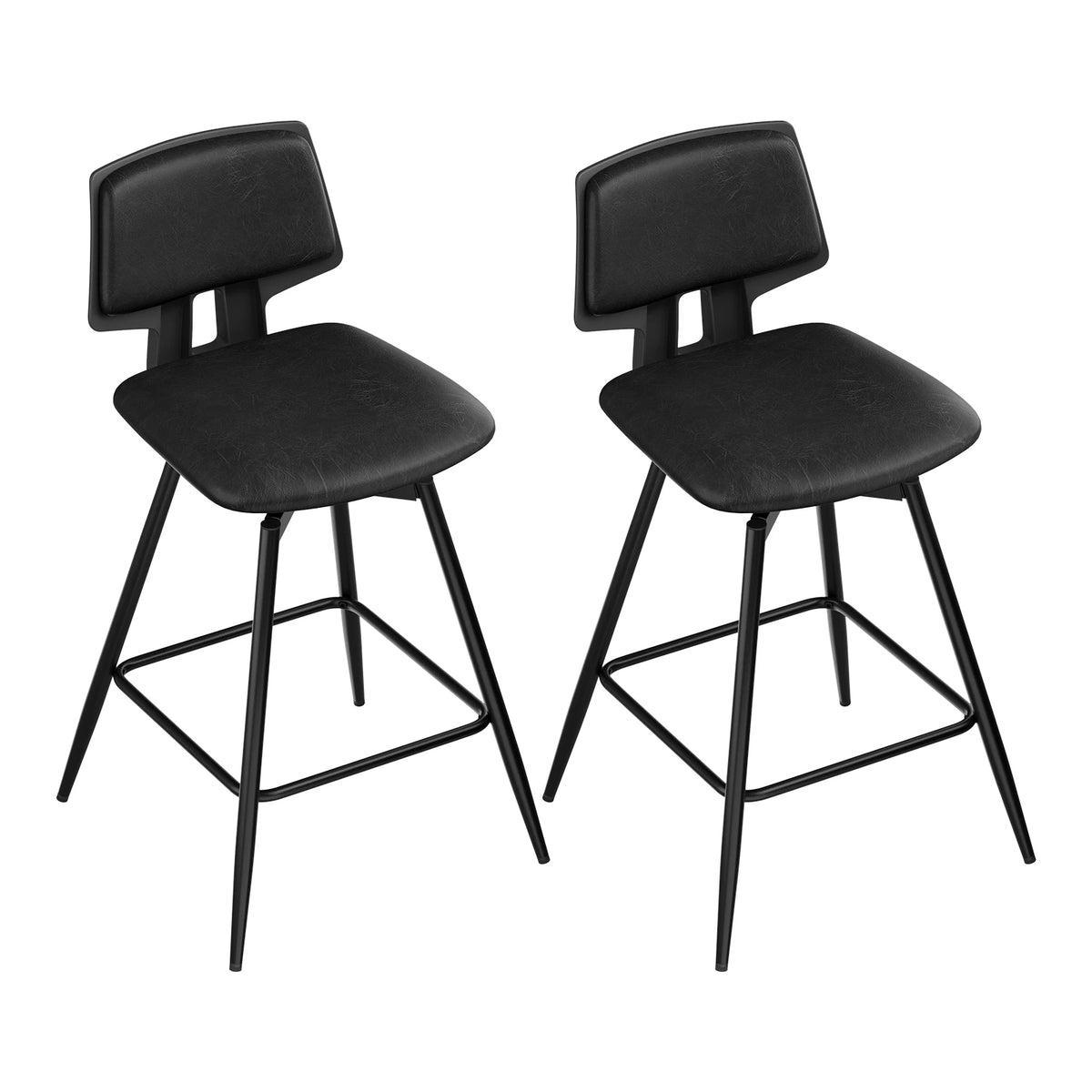 Barkrukken set van 2 – 360° draaibaar – Met rugleuning – Zithoogte 65,5 cm