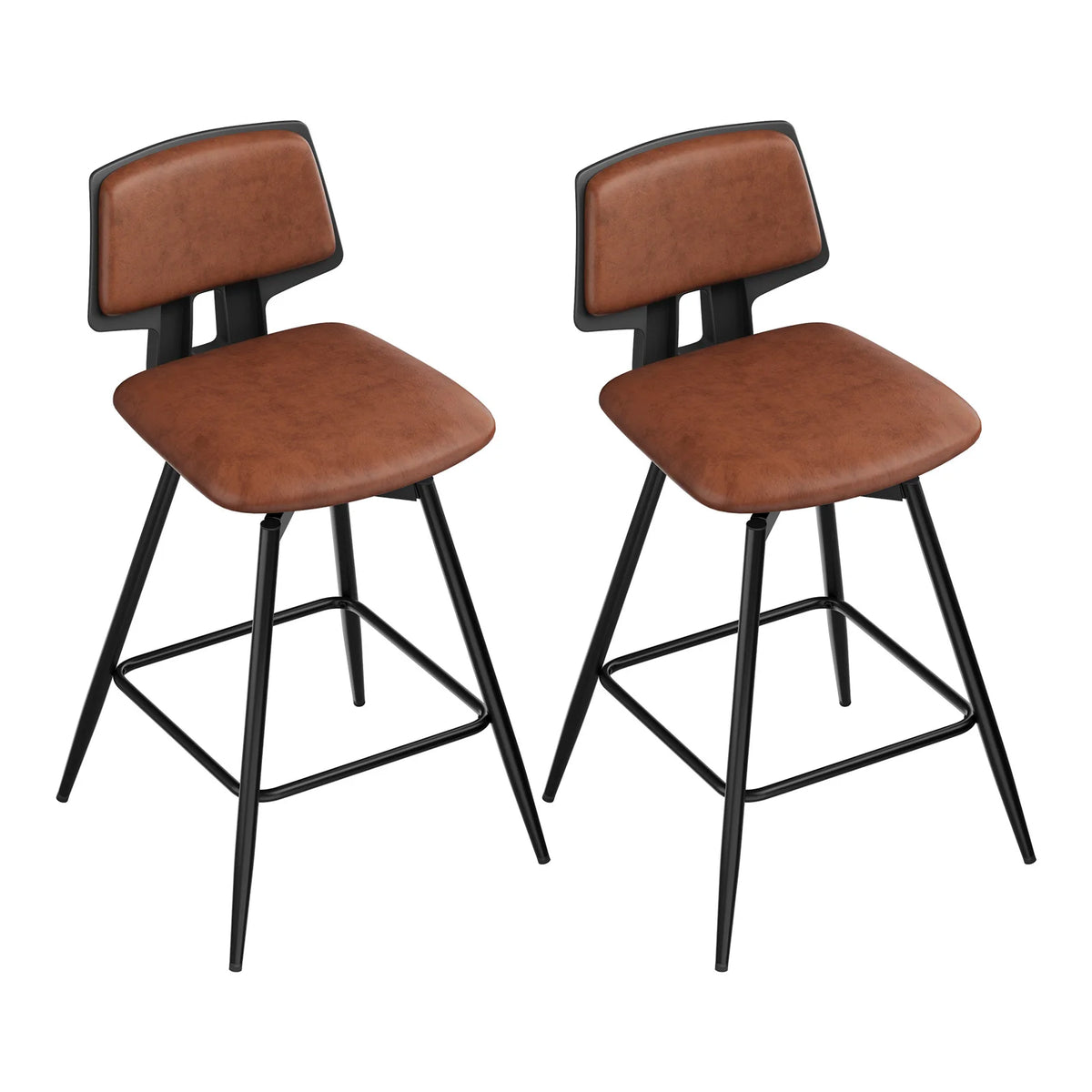 Barkrukken set van 2 – 360° draaibaar – Met rugleuning – Zithoogte 65,5 cm