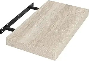 Zwevende wandplank – Verborgen bevestiging – Lichtbruin of lichte eikenlook – 25 tot 120 cm