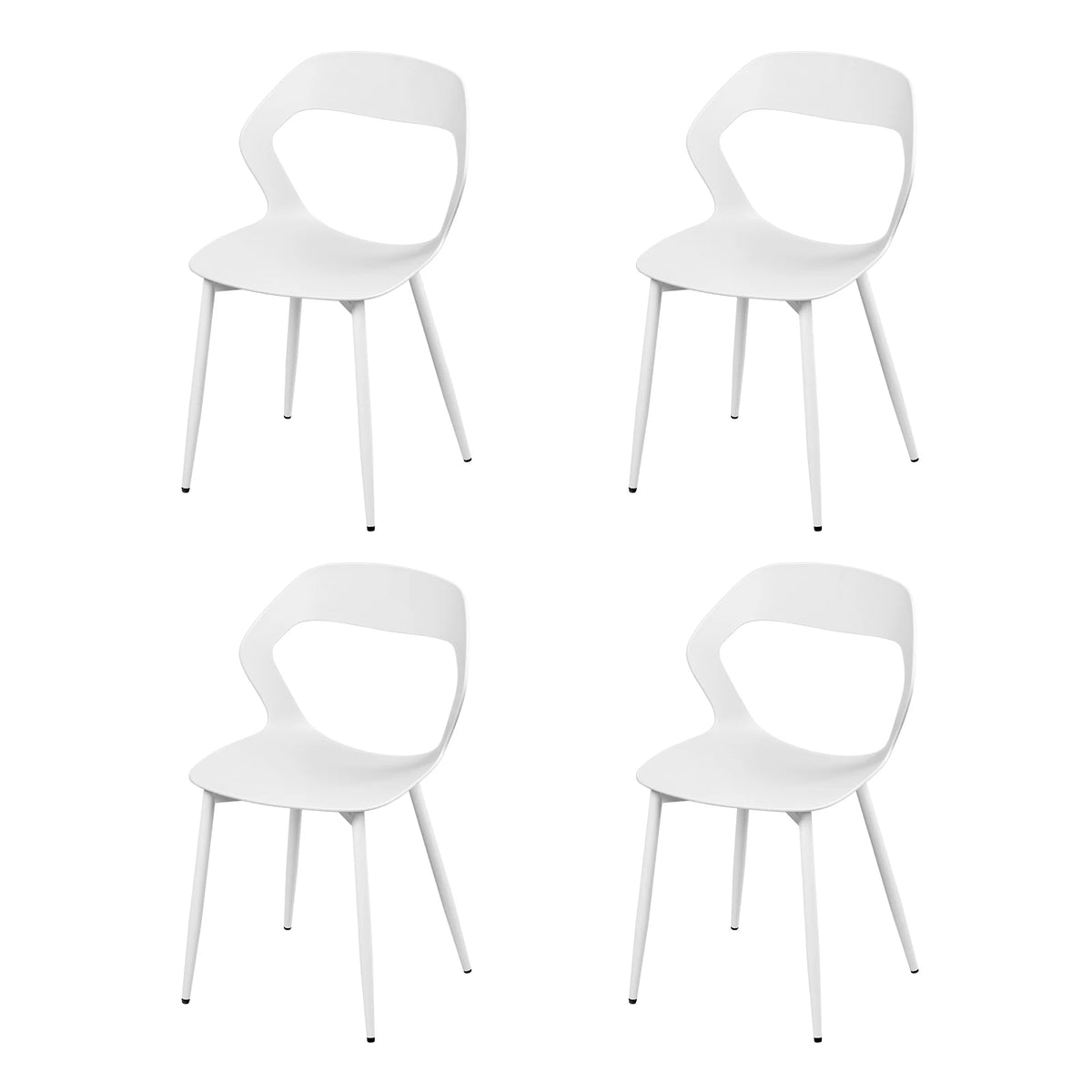 WOLTU 4PCS/Set Dining Chairs Modern Kitchen Chairs with PP Seat and Metal Legs Ergonomic Cut-Out Back Design for Dining Room Living Room
