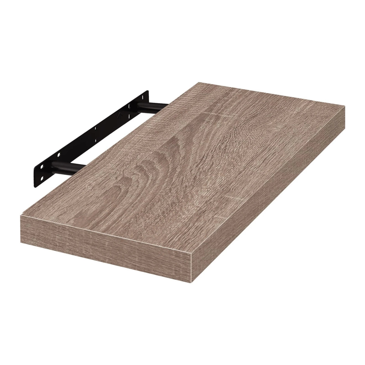 Zwevende wandplank – Verborgen bevestiging – Lichtbruin of lichte eikenlook – 25 tot 120 cm