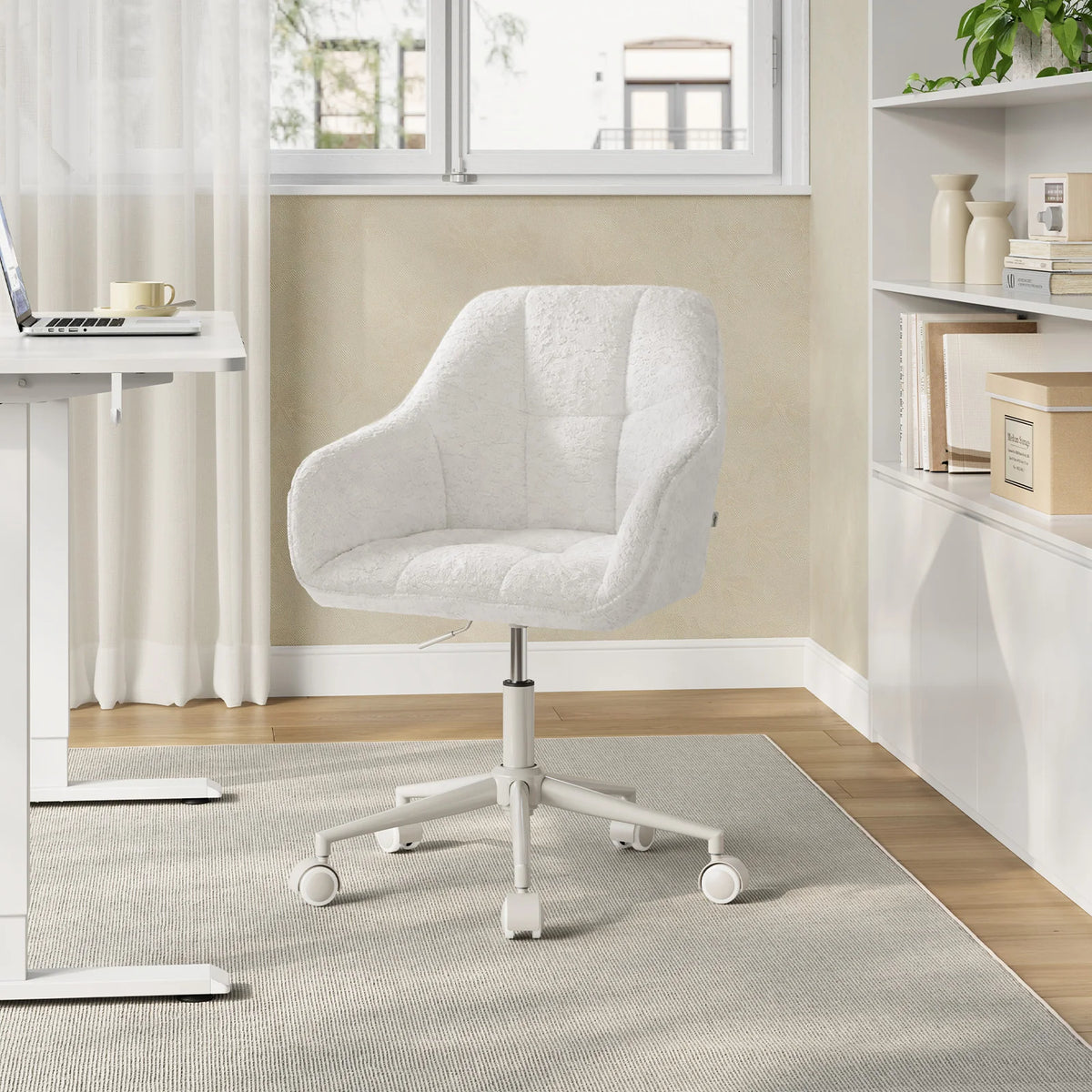 WOLTU Swivel Office Chair Chenille Makeup Chair Height Adjustable Ergonomic Gaming Chairs with High Back Desk Chair Liftable