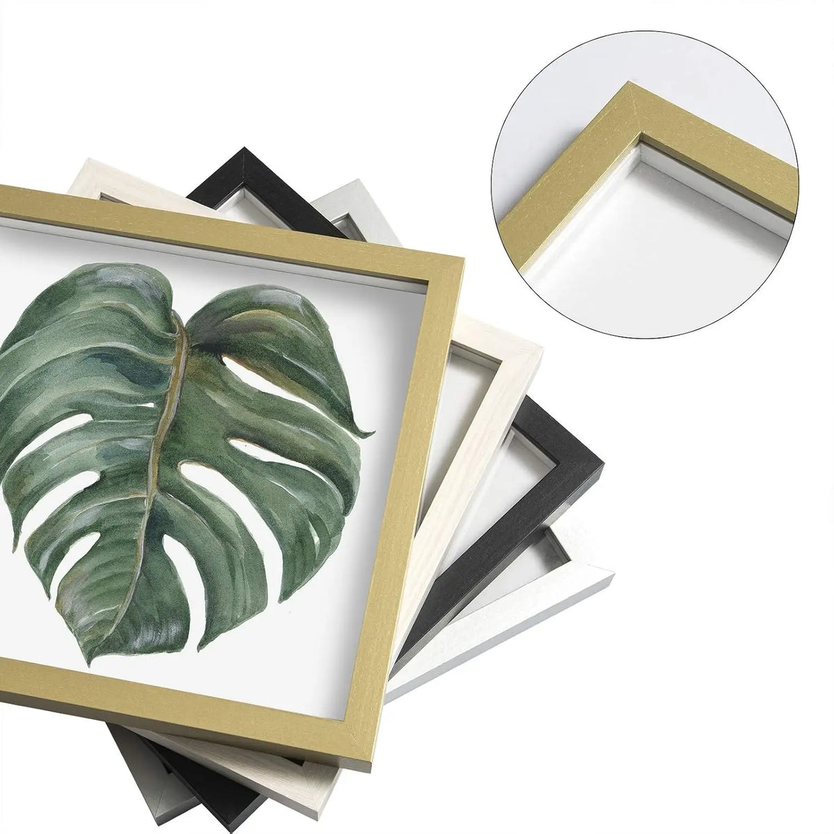 EUGAD 3D Photo Frame Glass Wall Wooden Photo Frame with Mount Paper for Collage Decorative Wall Background