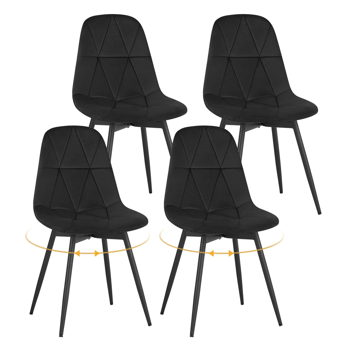 Draaibare eetkamerstoelen – Set van 4 – 360° draaibaar – Zithoogte 47 cm