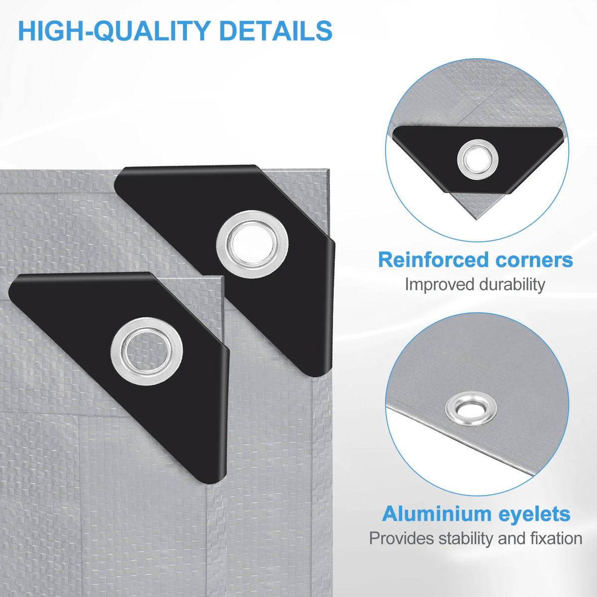 WOLTU Heavy-Duty Waterproof Tarpaulin UV/Weather-Resistant Cover with Metal Eyelets for Cars Pool Garden Wood Outdoor Rain Cover