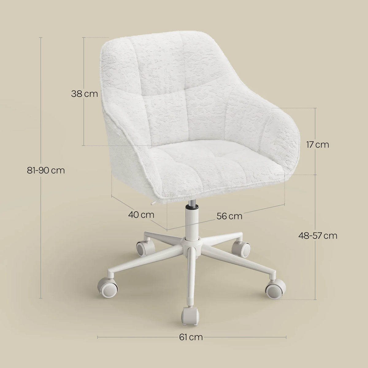 WOLTU Swivel Office Chair Chenille Makeup Chair Height Adjustable Ergonomic Gaming Chairs with High Back Desk Chair Liftable