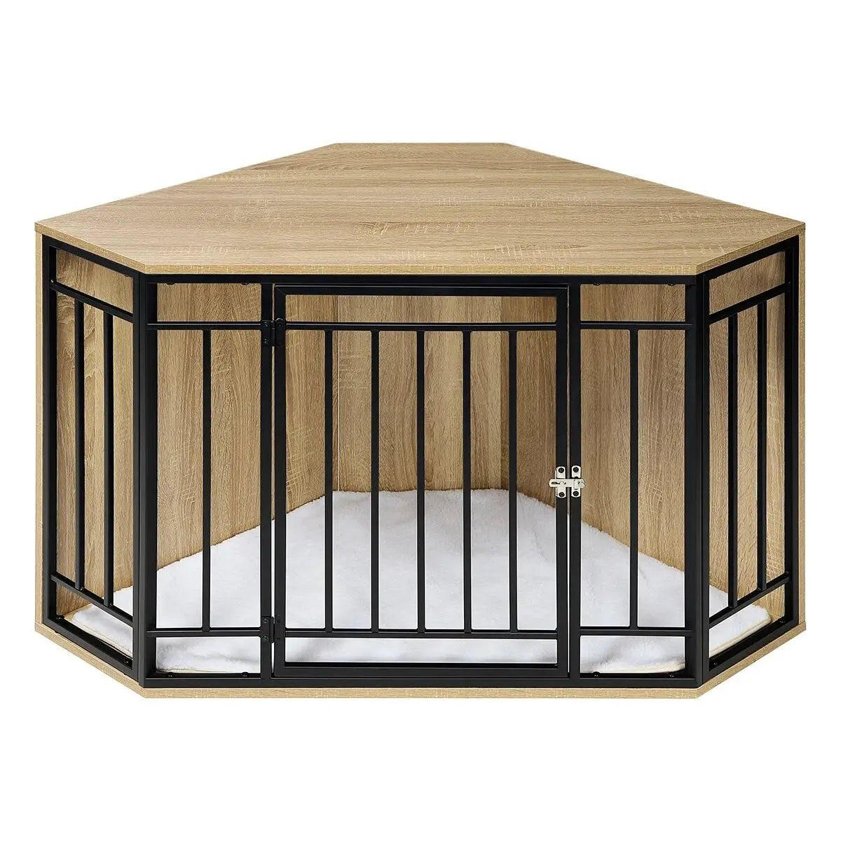 Hoek hondenbench – Bijzettafel – Licht eiken – 111 cm