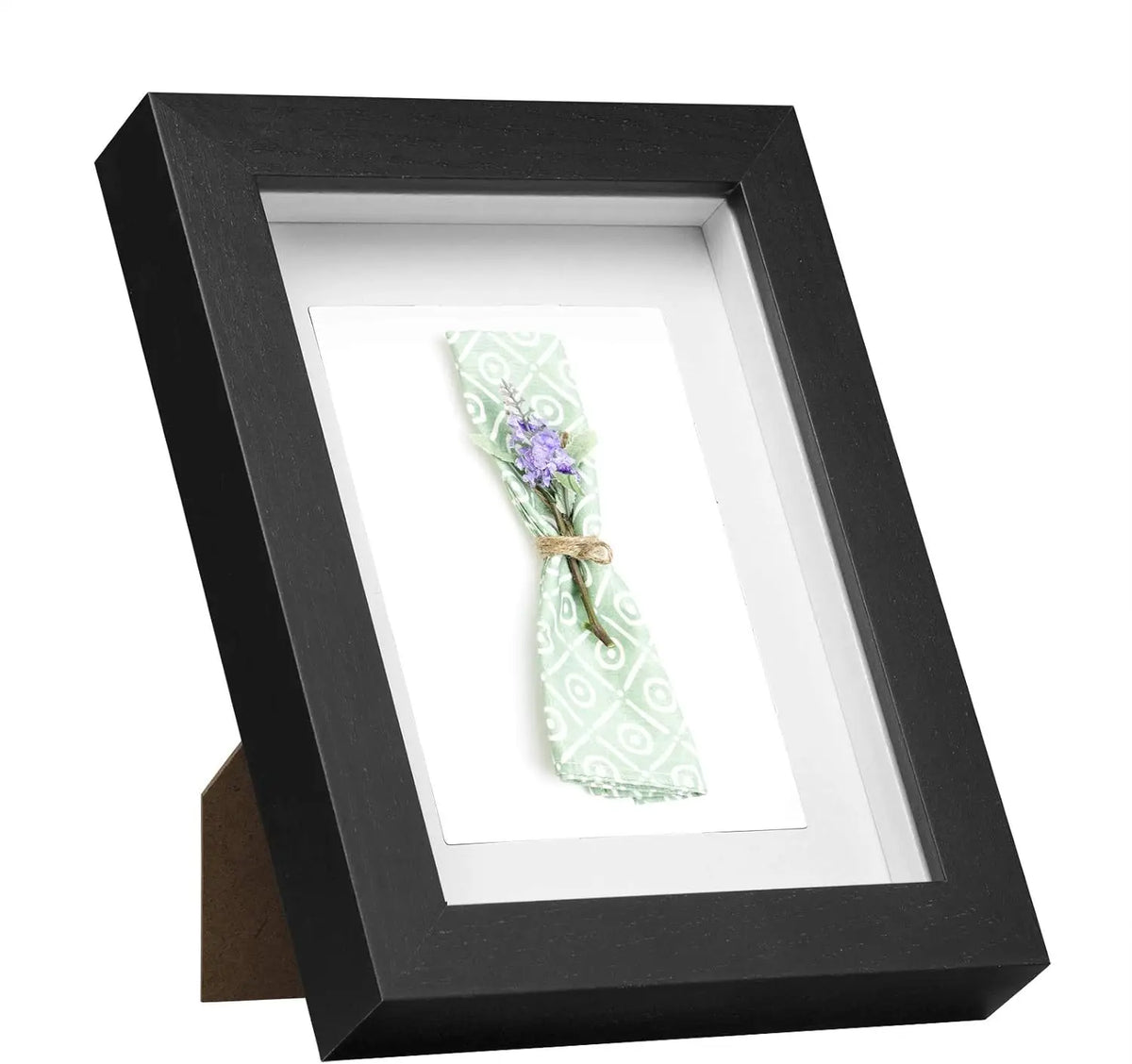 EUGAD 3D Photo Frame Glass Wall Wooden Photo Frame with Mount Paper for Collage Decorative Wall Background