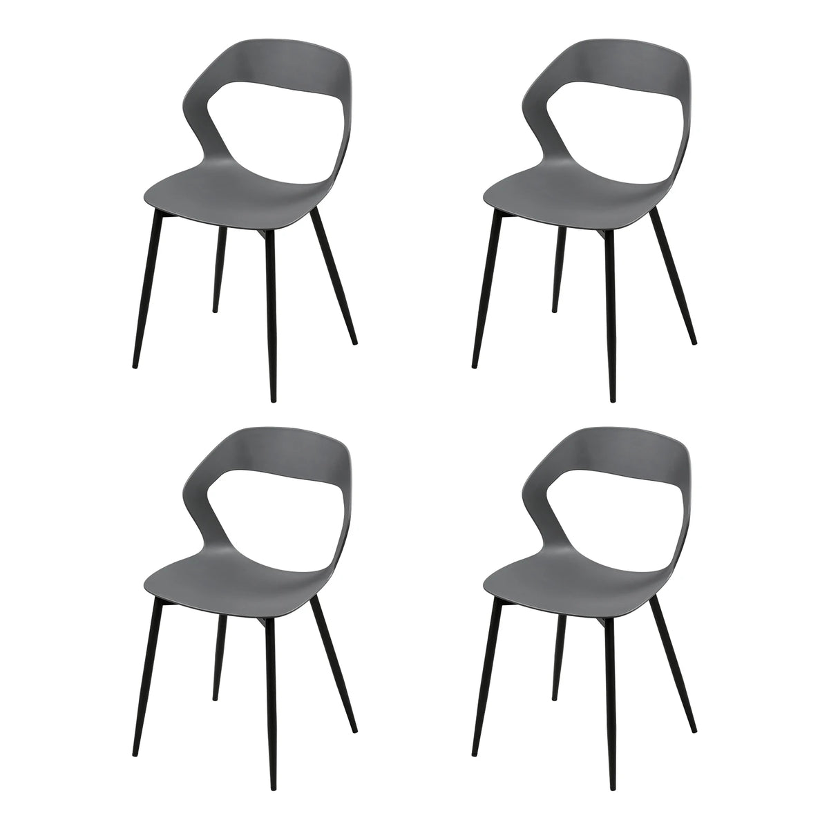 WOLTU 4PCS/Set Dining Chairs Modern Kitchen Chairs with PP Seat and Metal Legs Ergonomic Cut-Out Back Design for Dining Room Living Room