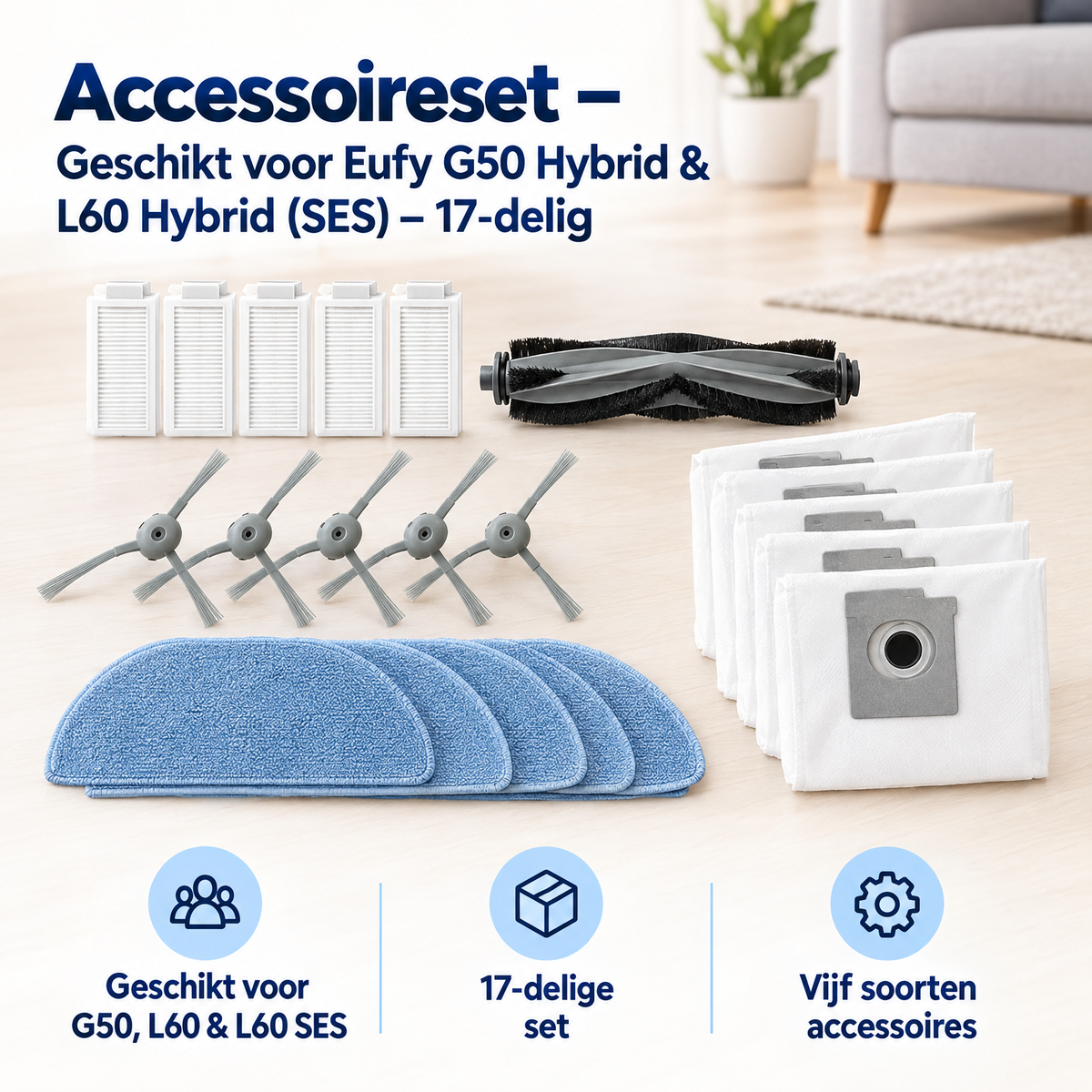 Praktische toepassing en keuzehulp voor accessoireset voor Eufy L60 Hybrid