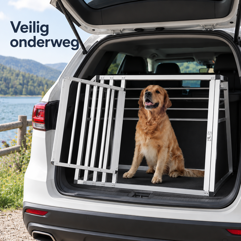 aluminium hondenbench auto in gebruik in een passende praktijksituatie