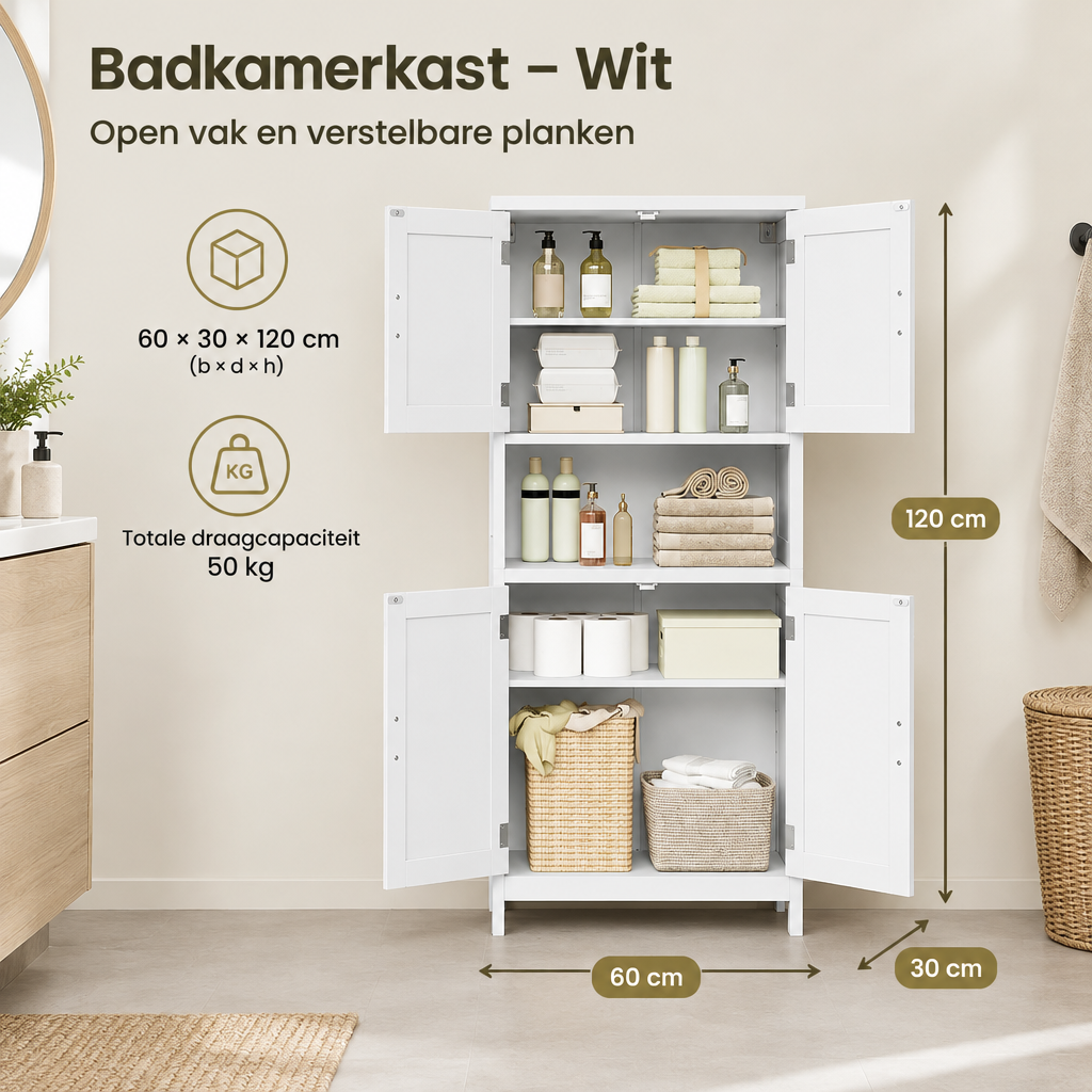 Afmetingen en productspecificaties van badkamerkast
