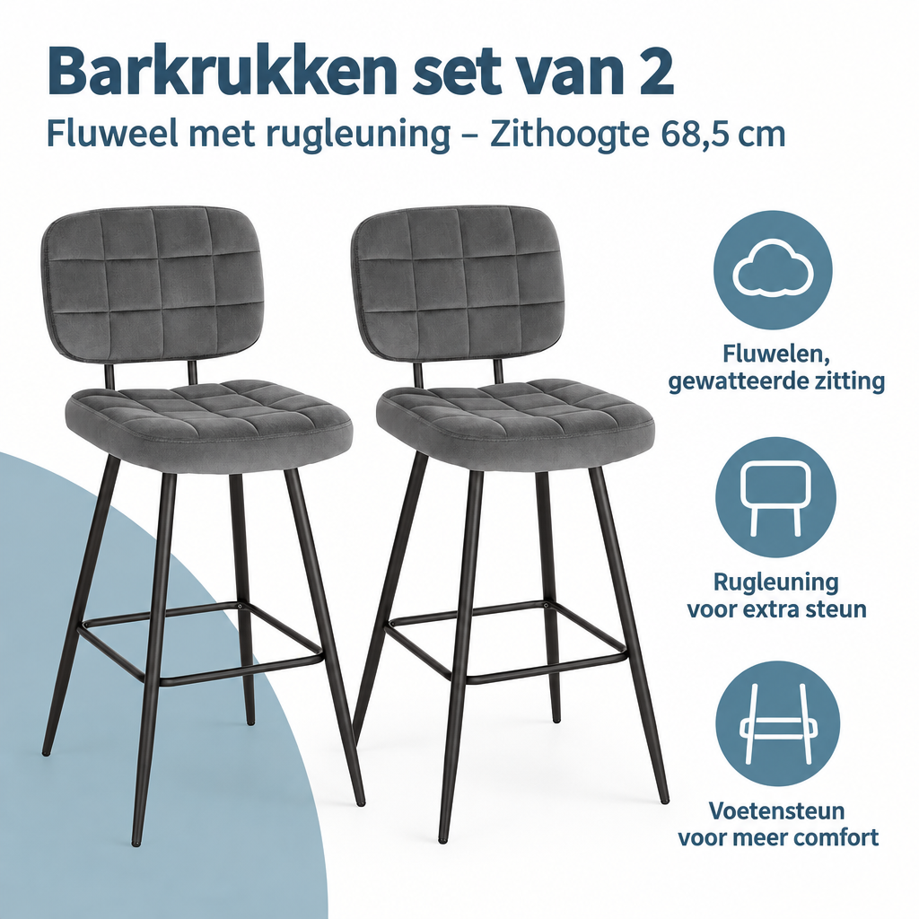 Belangrijkste voordelen en eigenschappen van barkrukken set van 2