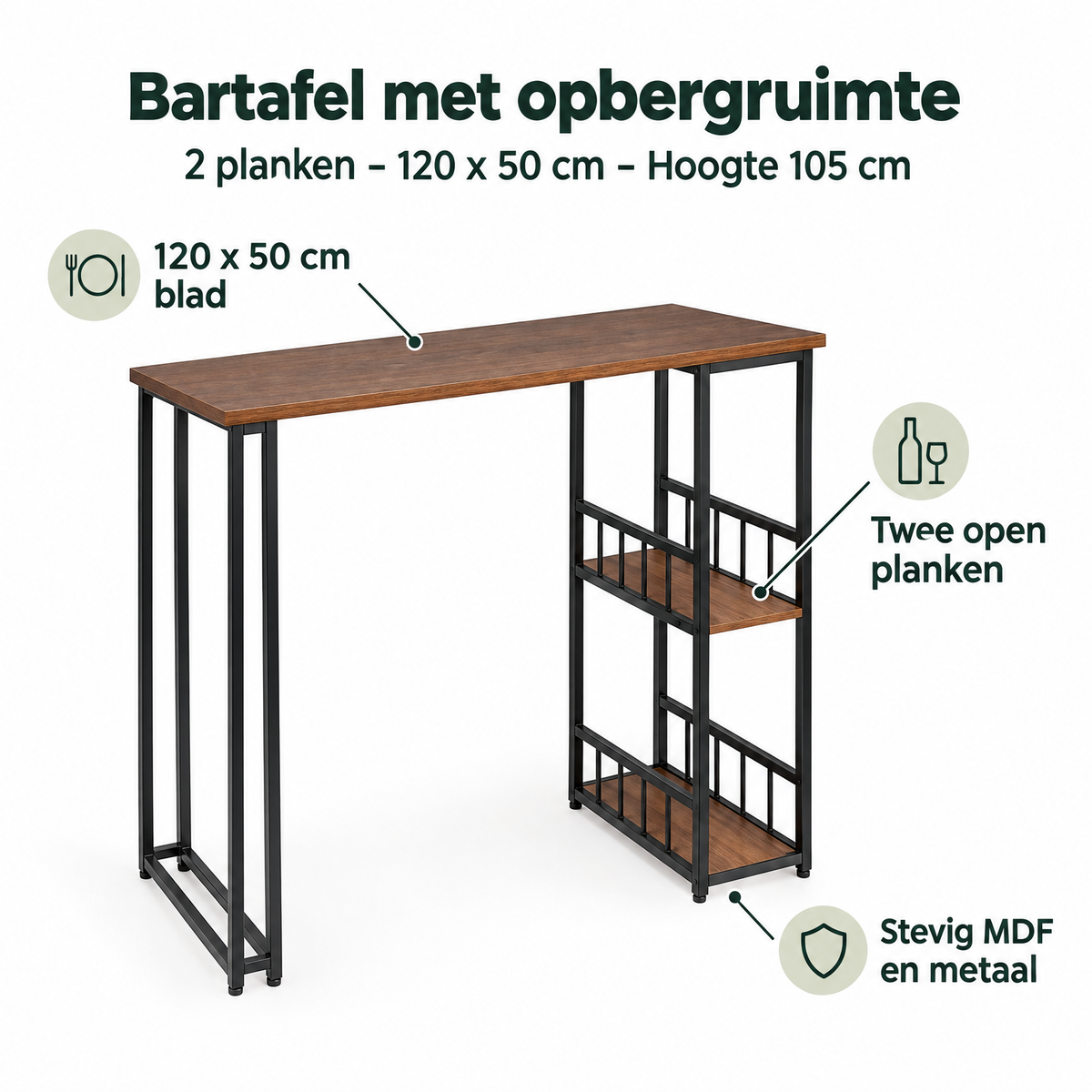 Belangrijkste voordelen en eigenschappen van bartafel met opbergruimte