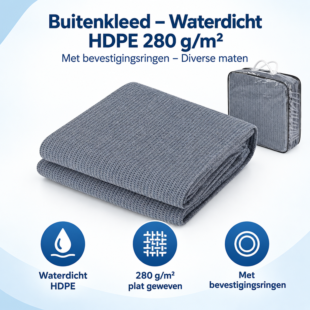 Overzicht van buitenkleed met de belangrijkste productvoordelen