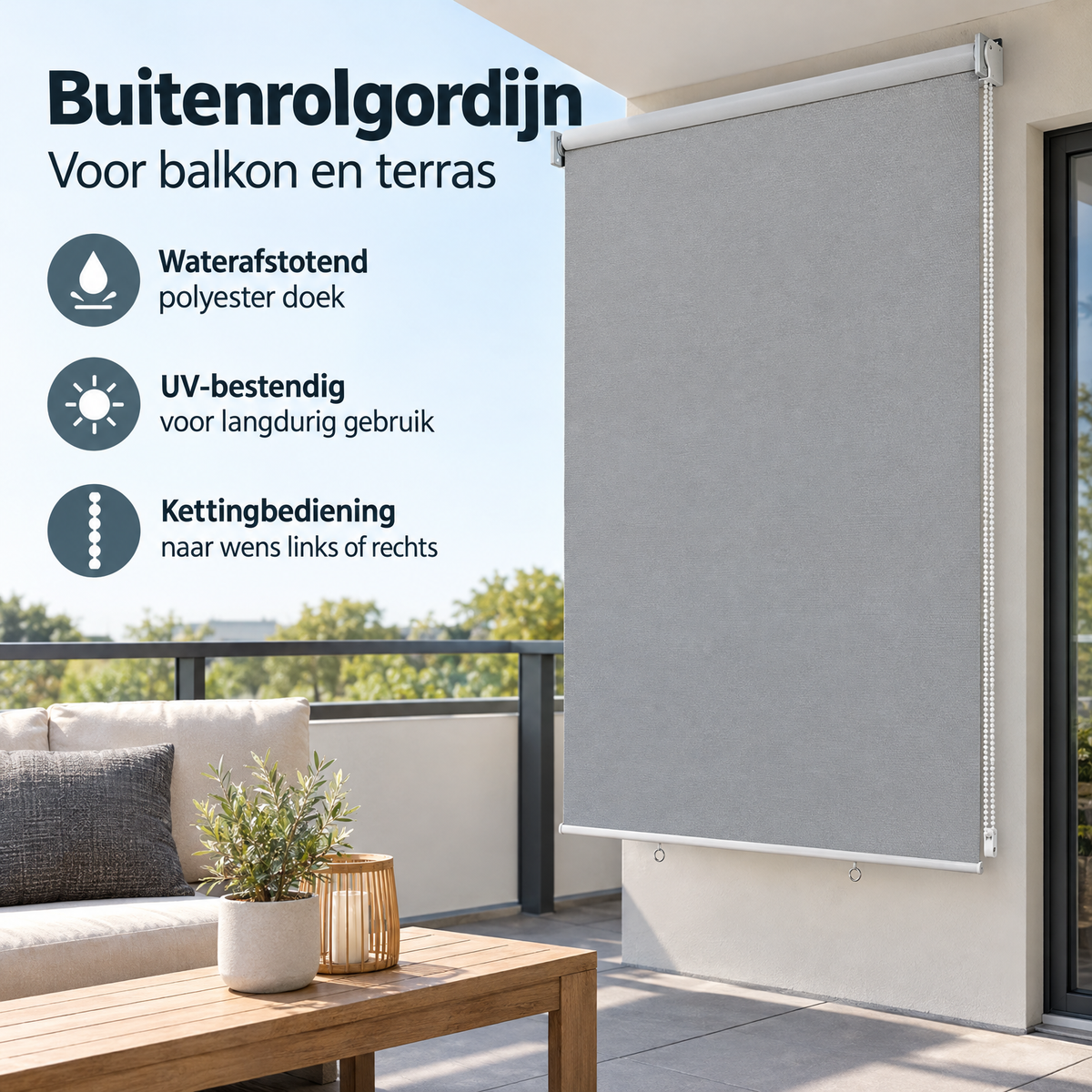 Praktische toepassing en keuzehulp voor buitenrolgordijn