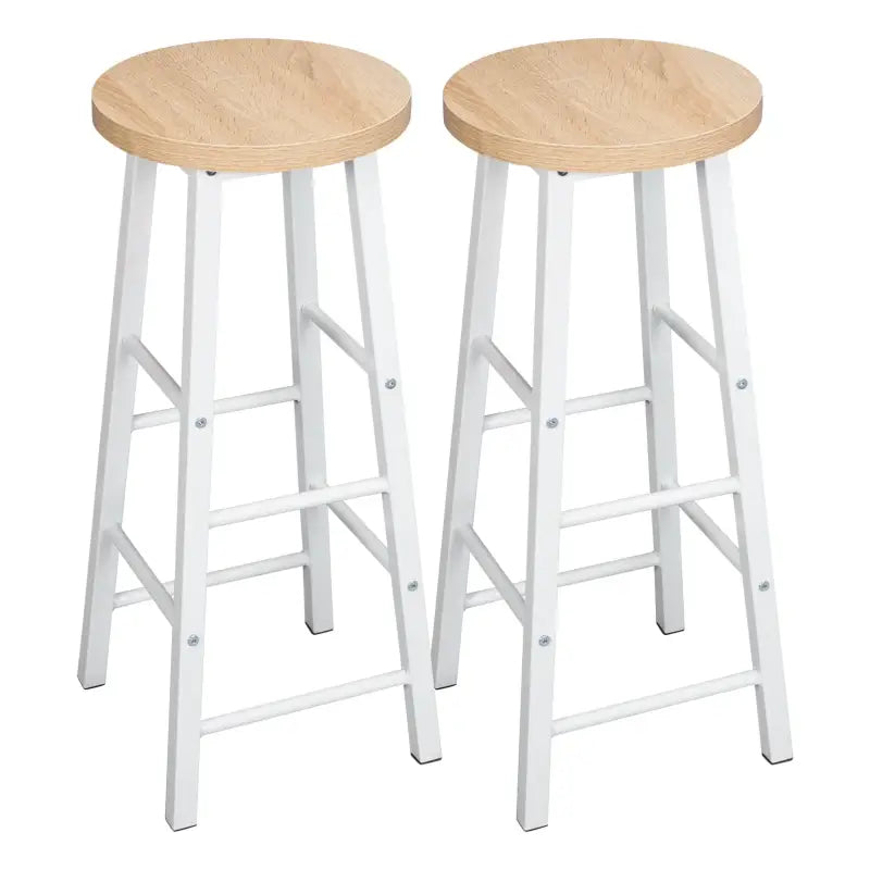 Set van 2 BukkitBow bistro barkrukken met sterk metalen frame, ergonomisch ontwerp en voetensteunen, zithoogte 71 cm.