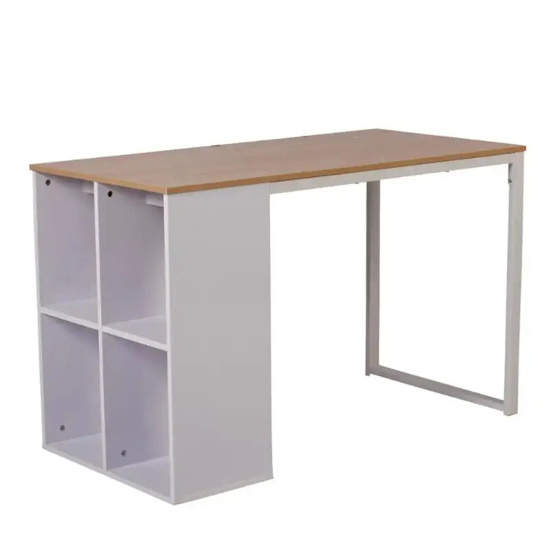 BukkitBow bureau met vakkenkast, spaanplaat tafelblad en metalen frame, werkstation 120x60cm voor thuis of kantoor