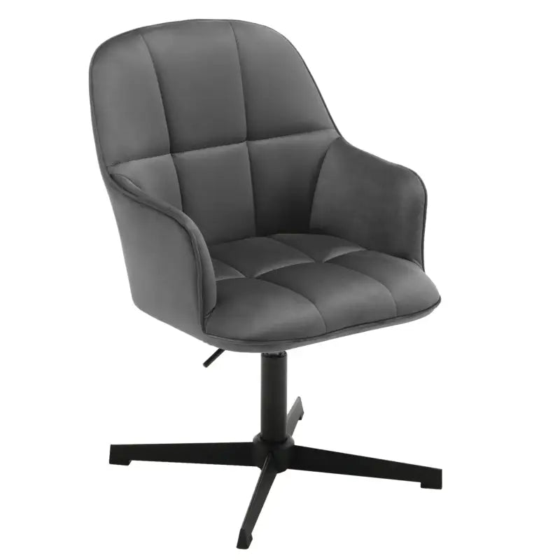 BukkitBow draaibare bureaustoel in velvet fluweel met metalen onderstel, ergonomisch ontwerp en comfortabele zitting.