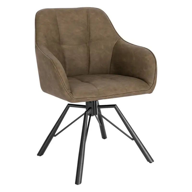 BukkitBow lounge eetkamerstoel met dikke leren en fluwelen bekleding, 360 graden draaibaar, zithoogte 48 cm, modern design