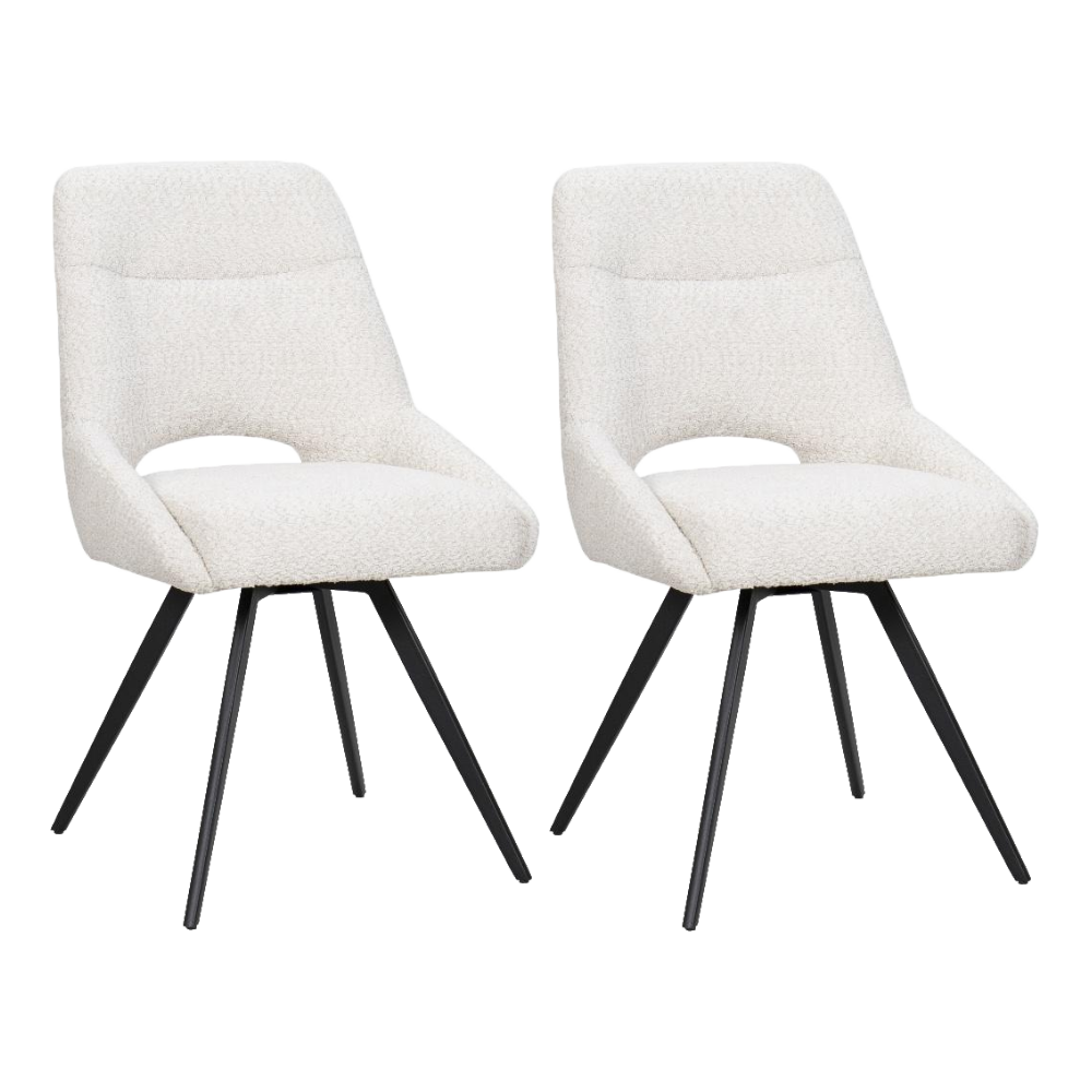 BukkitBow eetkamerstoel met chenille stof en metalen onderstel, geschikt als make-up stoel, comfortabel en modern ontworpen.