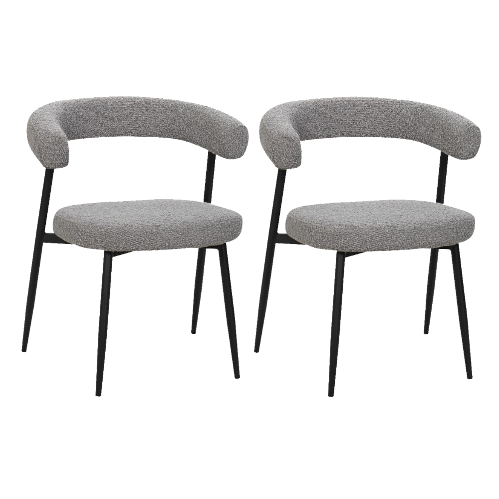 BukkitBow eetkamerstoel met chenille stof en metalen onderstel, open design, geschikt als make-up stoel en keukenstoel