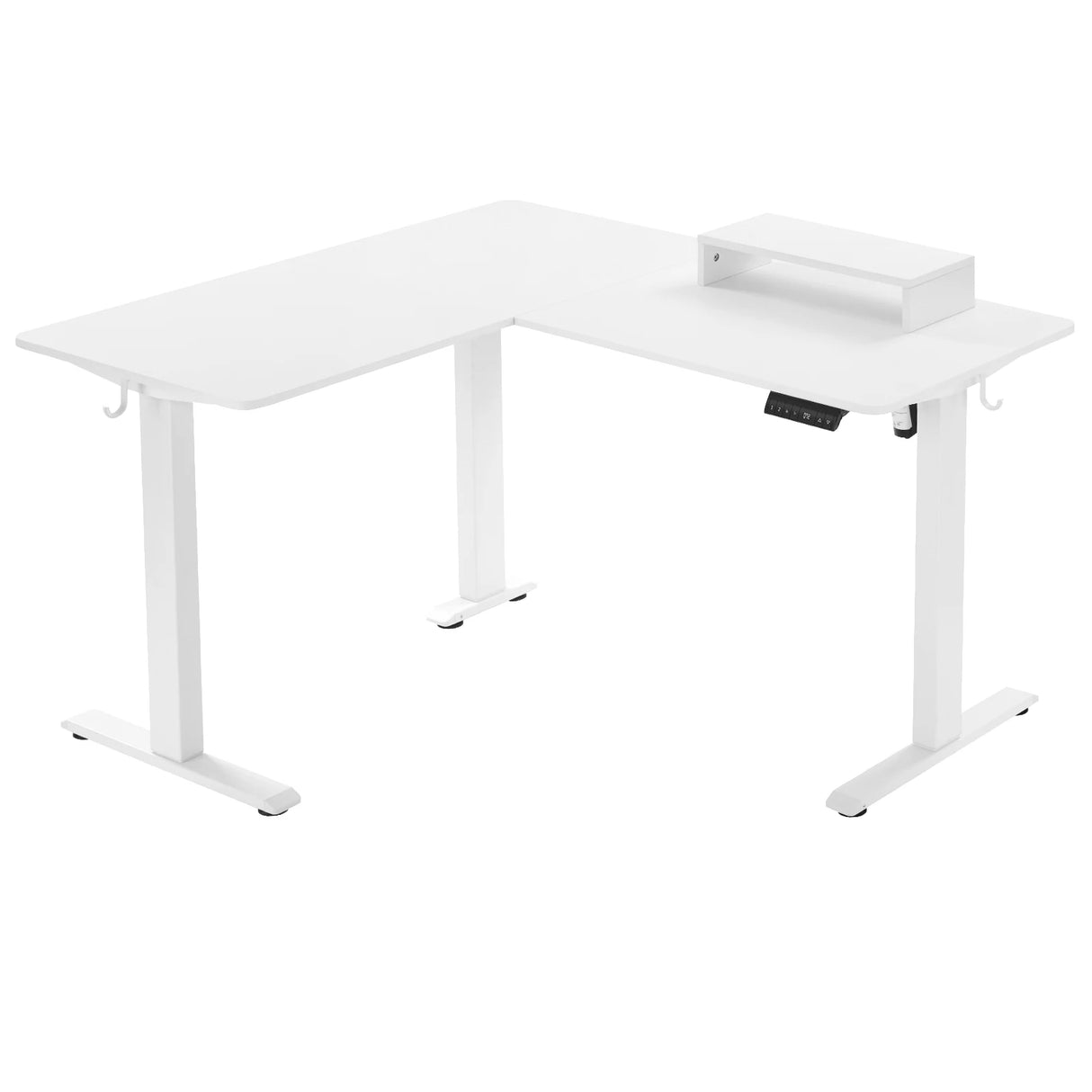 BukkitBow - Elektrisch Verstelbaar L-Vormig Bureau - 140x120 cm - Met Monitorstandaard