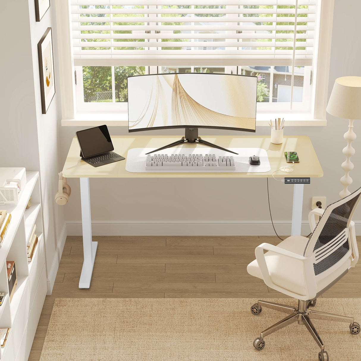 BukkitBow - Elektrisch Verstelbaar Zit-Sta Bureau met USB & Memory Functie