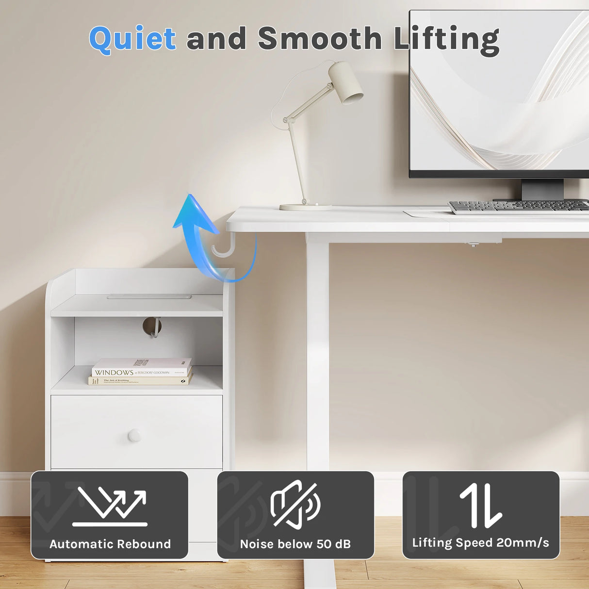 BukkitBow - Elektrisch Verstelbaar Zit-Sta Bureau met USB & Memory Functie