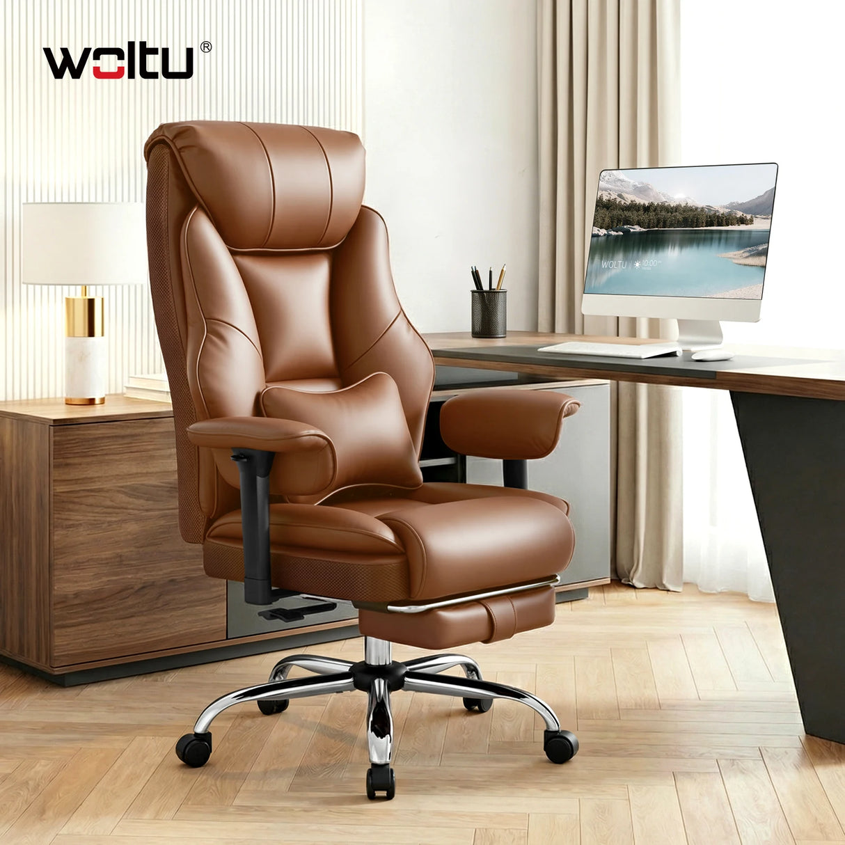 BukkitBow - Ergonomische Bureaustoel - Directeursstoel - Kunstleer - In Hoogte Verstelbaar