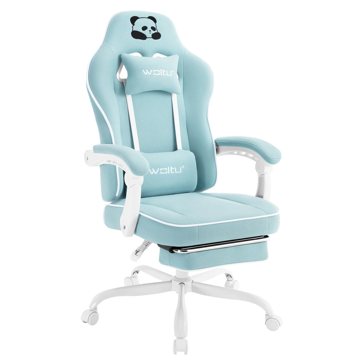 Ergonomische BukkitBow gamestoel met brede zitting en voetsteun, ideaal voor comfortabel gamen en lange sessies.