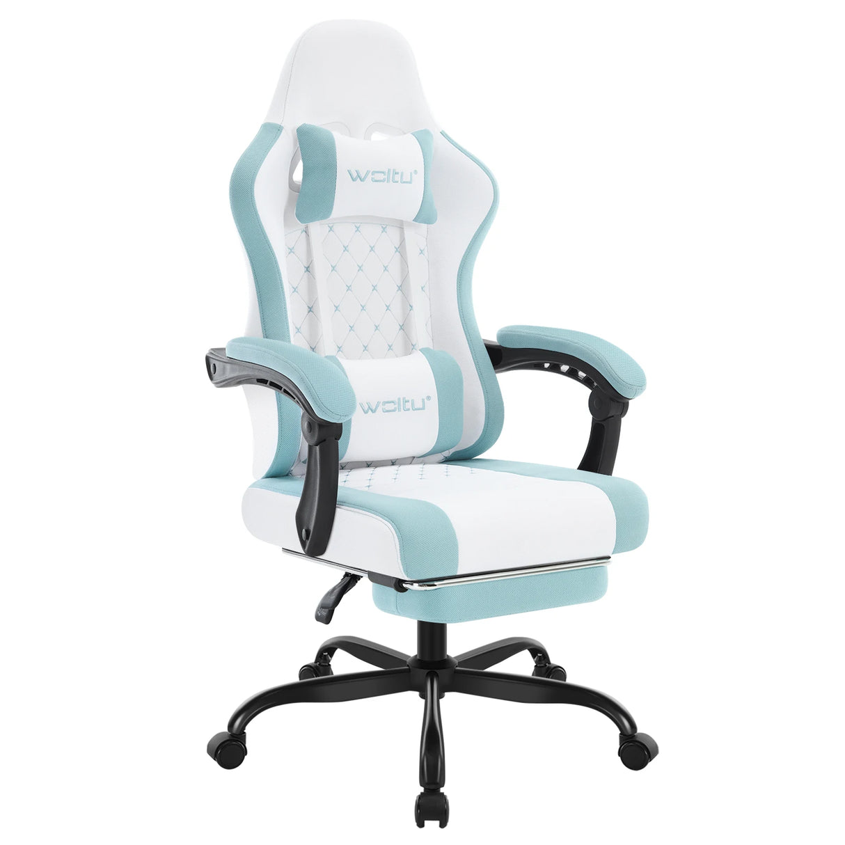 BukkitBow ergonomische massage gaming stoel met voetensteun en mesh-stof, comfortabele gamestoel voor langdurig gebruik.