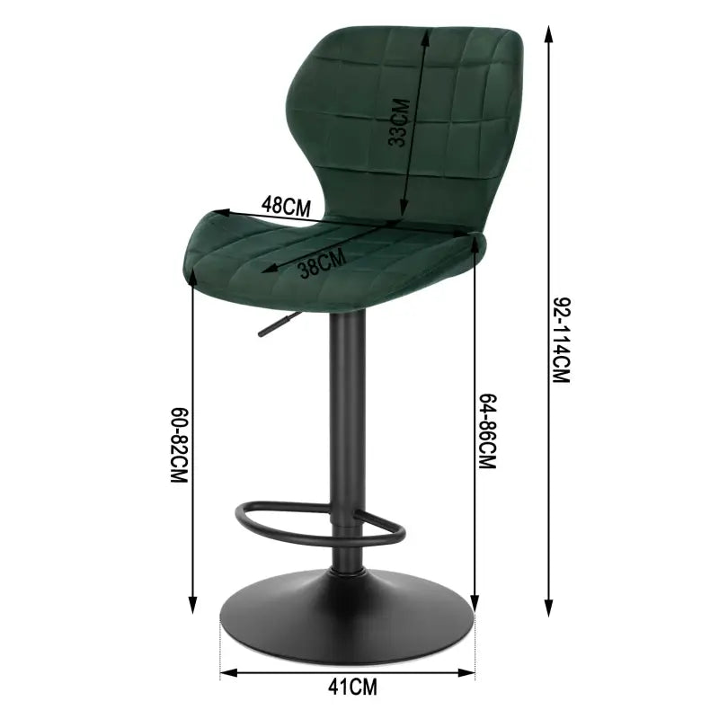 Fluwelen barkruk van BukkitBow, verstelbaar en draaibaar, comfortabel en stijlvol met zithoogte van 60-82 cm.