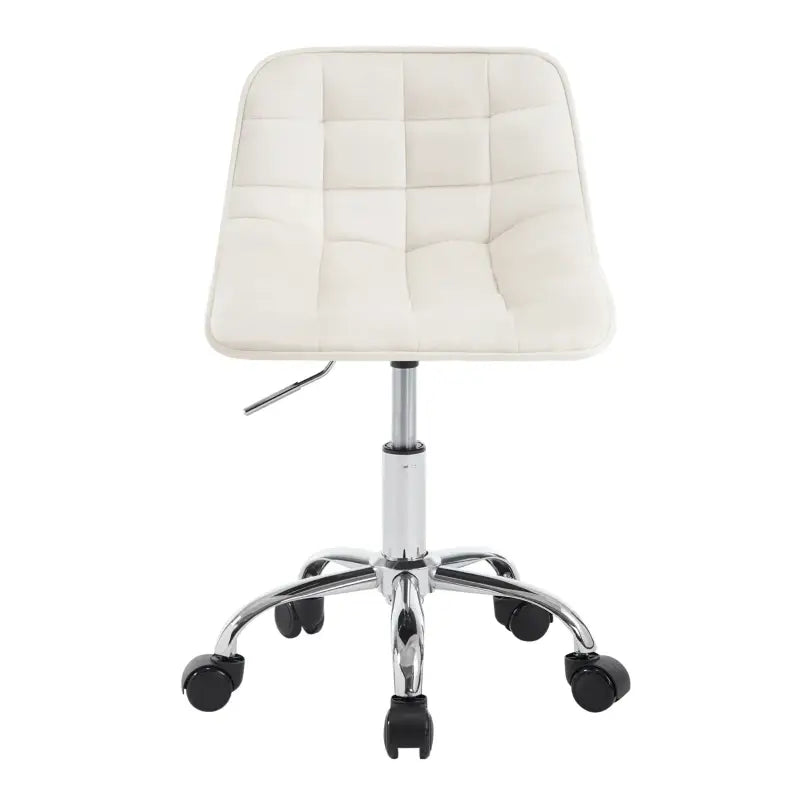 BukkitBow fluwelen bureaustoel of kruk met draaibaar ontwerp en metalen onderstel, in een elegante, comfortabele zithouding