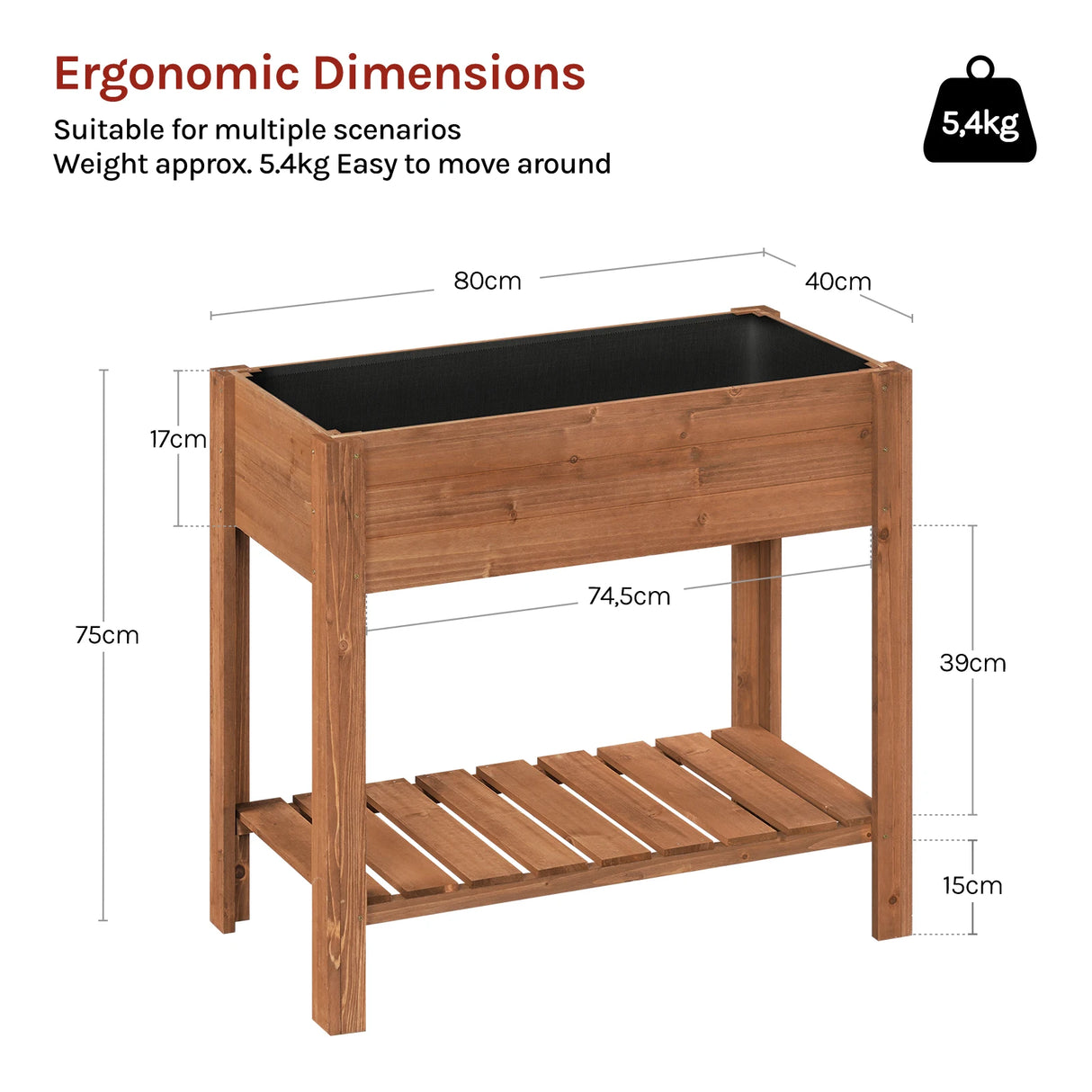 BukkitBow - Houten Kweektafel met Legplank - Weerbestendig Sparrenhout - Mobiele Moestuintje