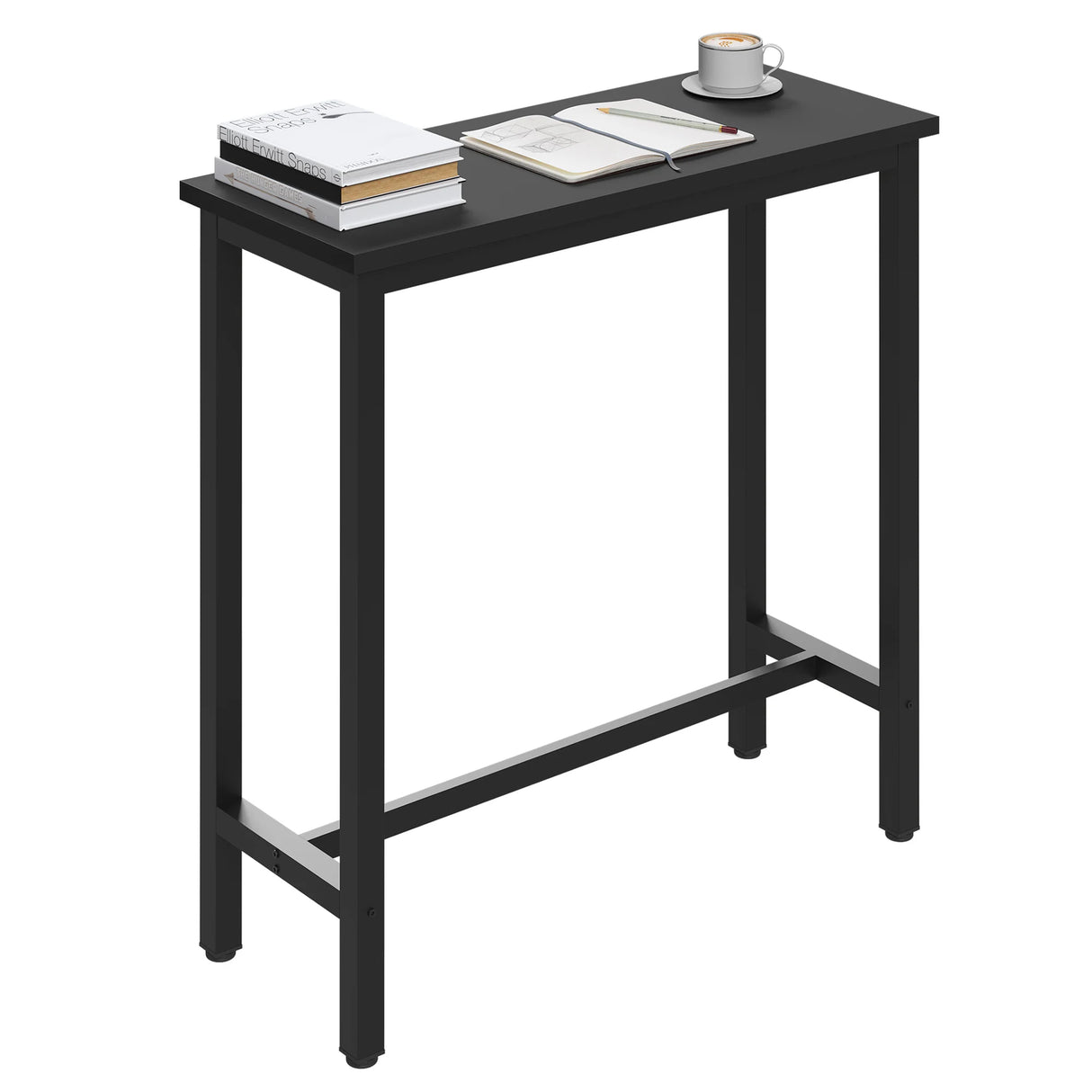 Industriële BukkitBow bartafel met metalen frame, 100cm hoog, geschikt voor bar of eetruimte, strak en modern ontwerp