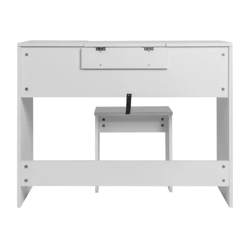 BukkitBow kaptafel met kruk, inklapbare spiegel en opbergruimte, elegante make-up tafel voor dames