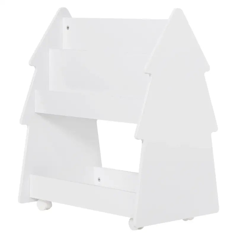 BukkitBow kinderboekenplank, dubbele boekenkast met wieltjes, Montessori stijl, 60x71x38,5 cm, kindvriendelijke opbergkast