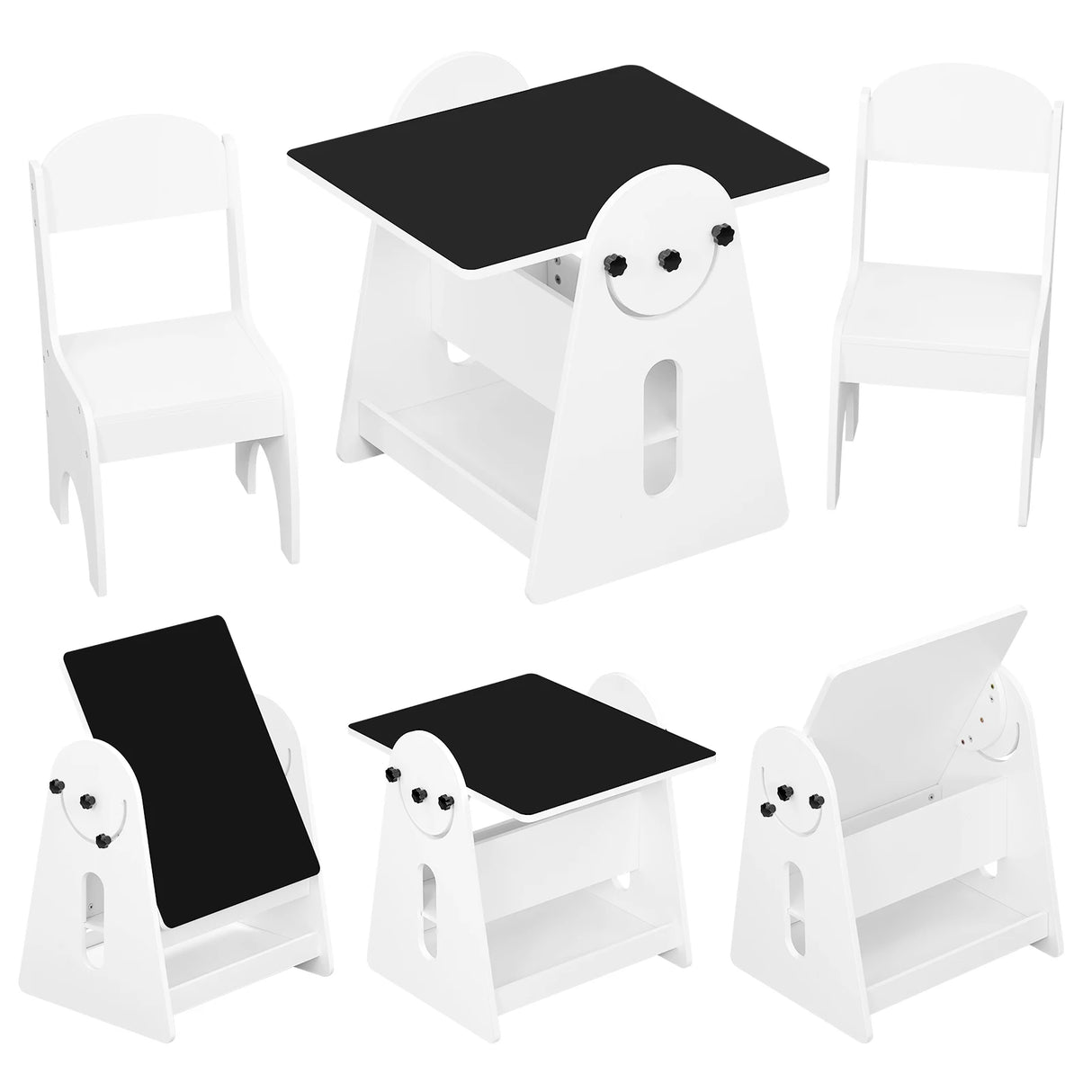 BukkitBow - Kindertafel met 2 Stoeltjes en Opbergruimte - 2-in-1 Tekentafel