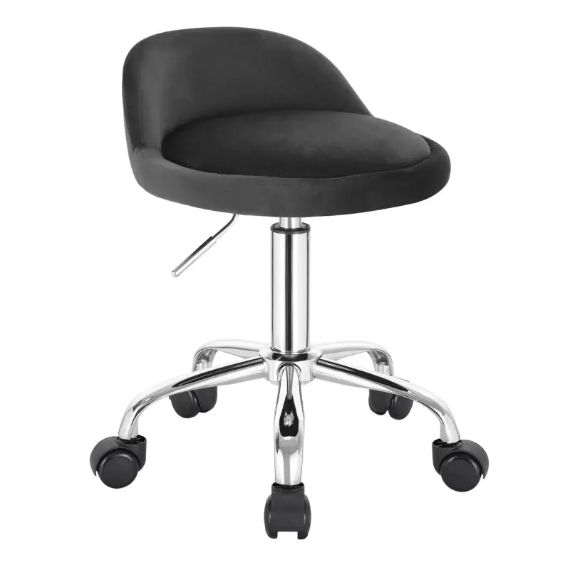BukkitBow bureaustoel van kunstleder met metalen onderstel, wielen en lichte rugondersteuning, hoogte instelbaar van 43-55 cm