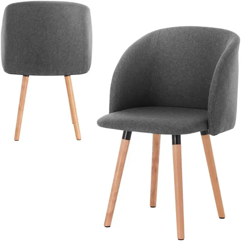BukkitBow linnen eetkamerstoel met massief houten frame, ergonomisch ontwerp en zithoogte van 47 cm.