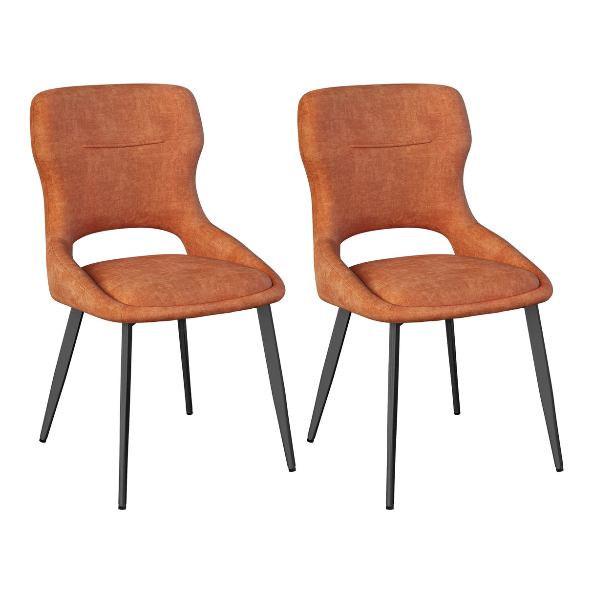 Set van 2 BukkitBow luxe draaibare eetkamerstoelen met chenille bekleding en metalen poten, stijlvolle en comfortabele zitmeubels
