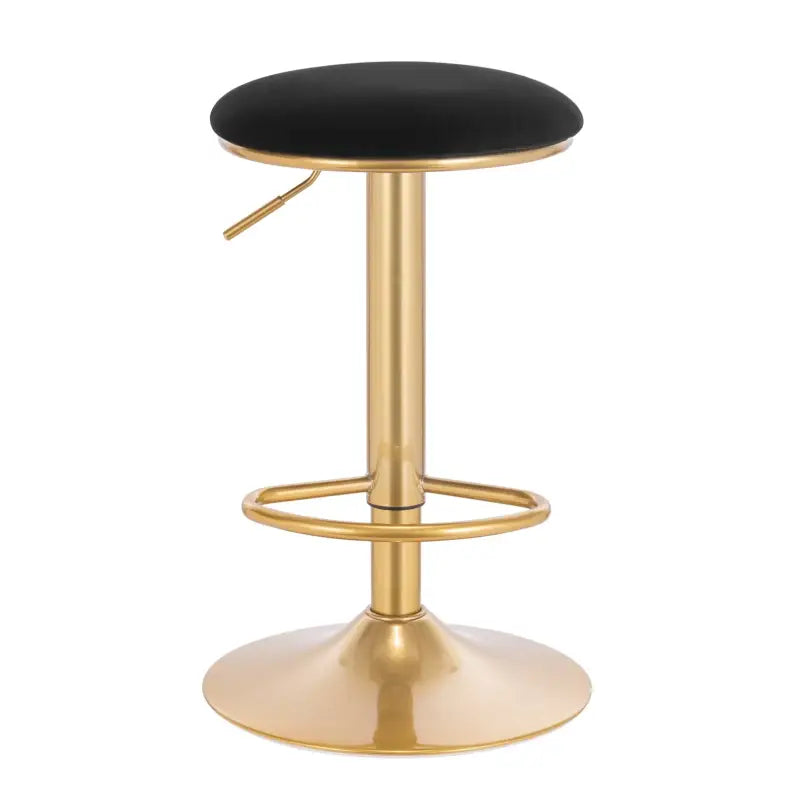 Moderne BukkitBow barkruk met fluweel, metalen frame, verstelbare hoogte, 360° draaibaar en voetensteun, zithoogte 61-82 cm.