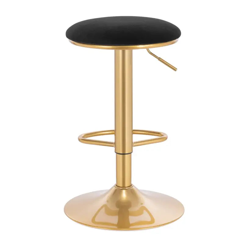 Moderne BukkitBow barkruk met fluwelen zitting, metalen frame, verstelbare hoogte, 360° draaibaar en voetsteun, zithoogte 61-82 cm.