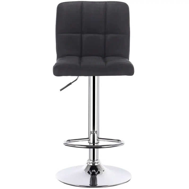 Moderne BukkitBow barkruk met linnen zitting, verchroomd staal, verstelbaar en draaibaar, zithoogte 60-82 cm, comfortabel ontwerp