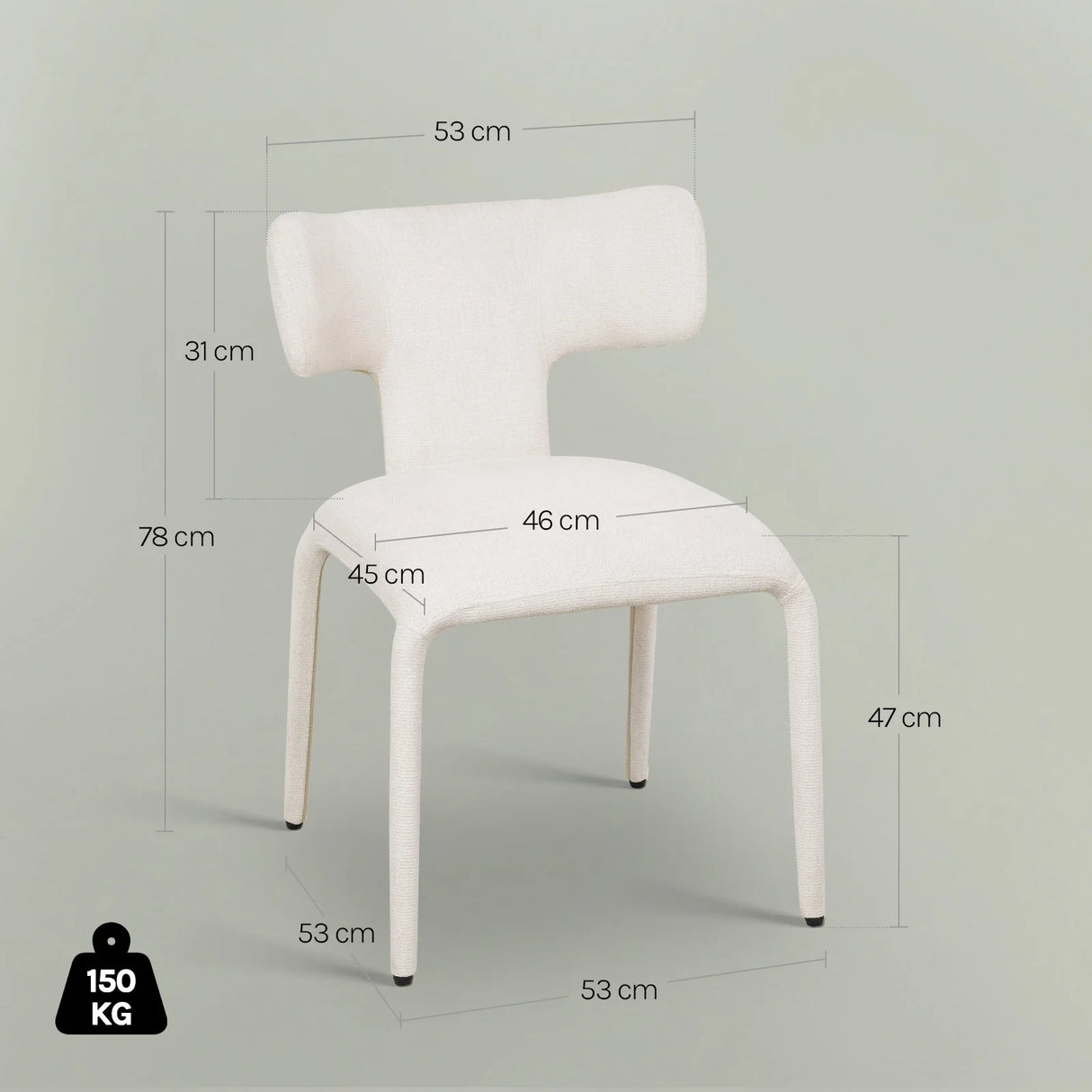 Set van 2 moderne BukkitBow eetkamerstoelen met metalen onderstel en wielen, stijlvolle en comfortabele eetkamerstoel.